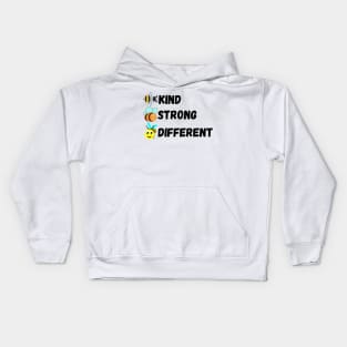 Bee Kind Bee Strong Bee Different Kids Hoodie